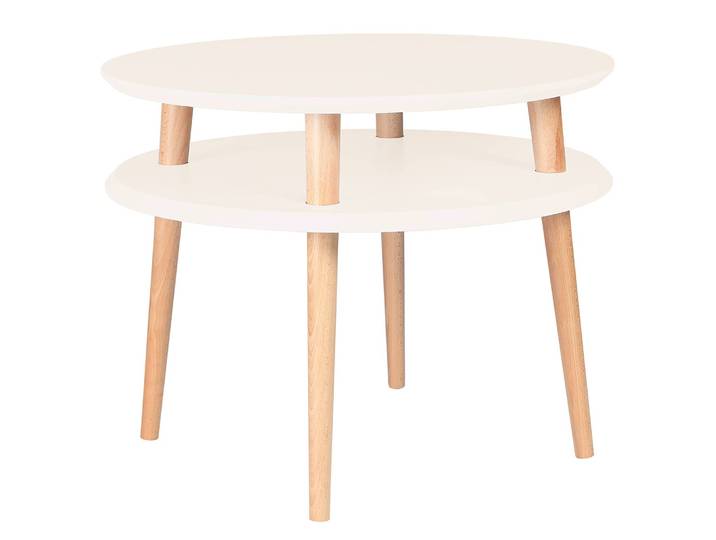 Table basse 57 x 45cm Blanc/Crème