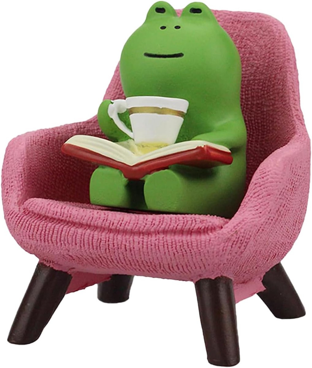 Groen Miniatuur Kikkerbeeld - Grappig Ornament voor Bureau Decoratie
