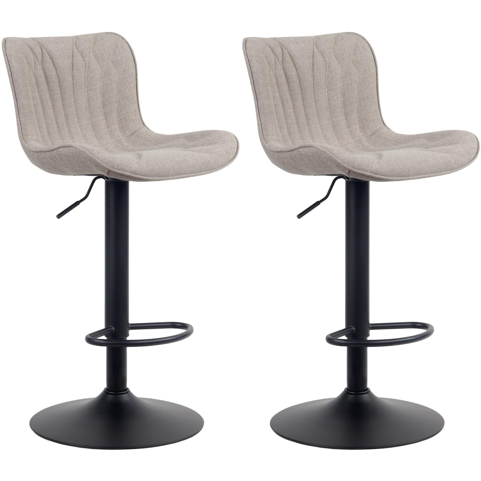 CLP 2er Set Barhocker Linus Stoff - Farbe: taupe, Material: Stoff