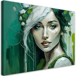 WANDBILD weiblicher glamour grün