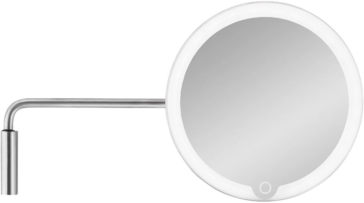 Blomus Modo Led Make Up Spiegel Wand Polished Grijs Staal