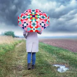 REMEMBER Taschen - Regenschirm "Sushi" - geöffnet L 58cm, Ø 100 cm - Bunter Regenschirm