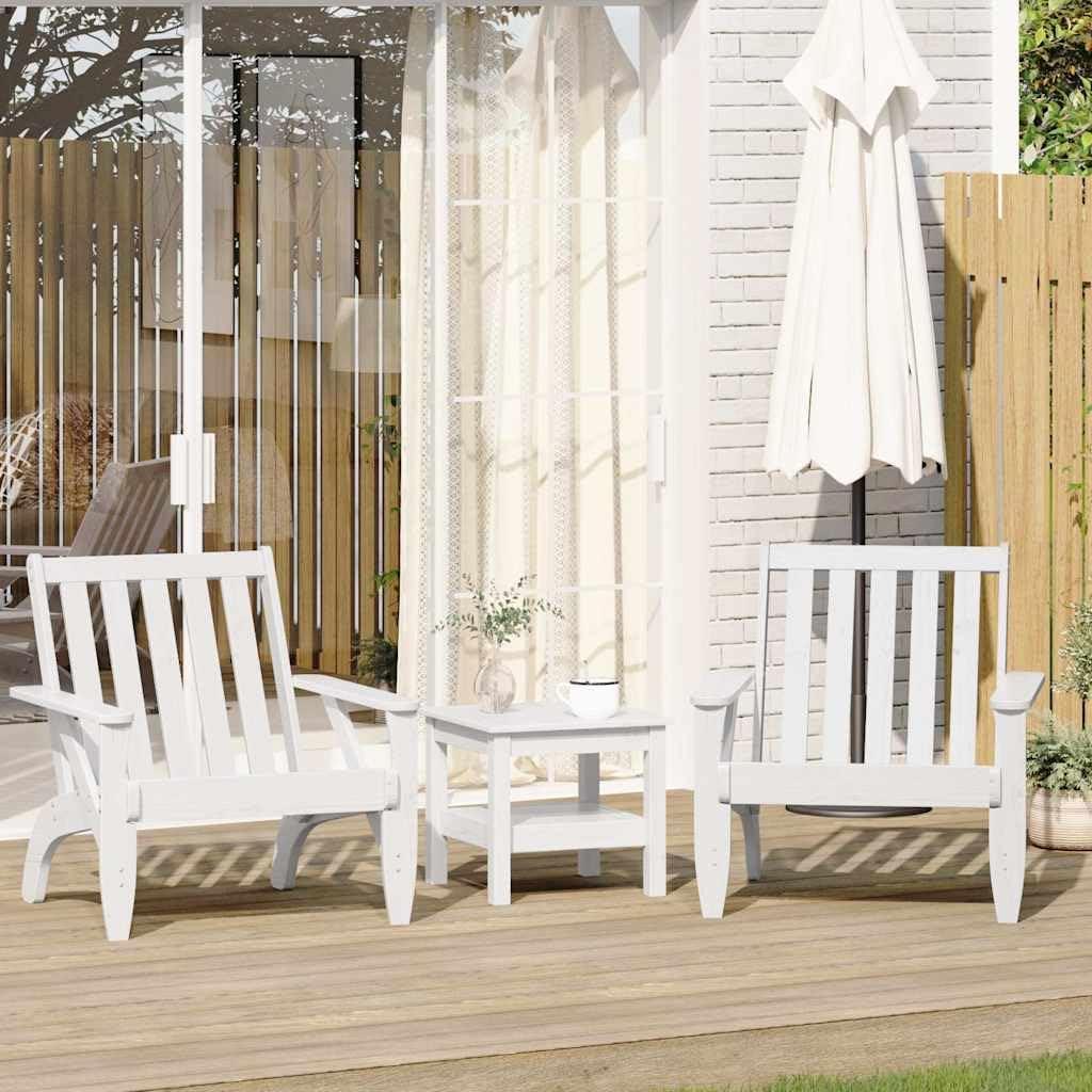 2er-Set Adirondack-Gartenstühle in Weiß aus massivem Kiefernholz für Terrasse und Garten