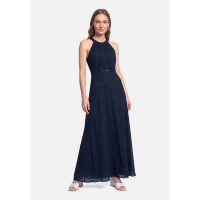 Abendkleid VERA MONT "Damen rückenfrei", Damen, Gr. 38, Normalgrößen, blau (night sky), Chiffon, Obermaterial: 100% Polyester. Futter: 100% Polyester, festlich, ausgestellt lang, amerikanischer Ausschnitt, Kleider Abendkleid, Pailletten
