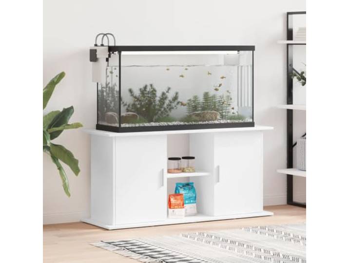 Molumvel Aquariumständer 121x41x58 cm Unterschrank für Aquarien, Stabiler Aquarienschrank aus Holzwerkstoff, Weißes Regal für Fischbecken