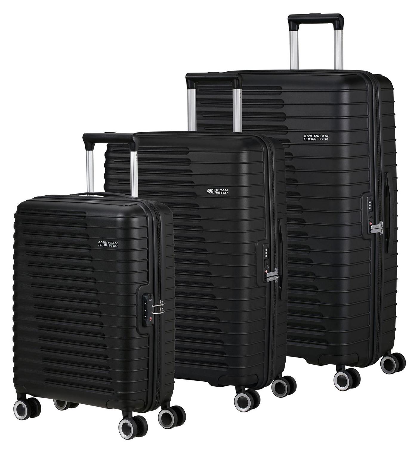 American Tourister Roadrush Trolley Set A Shadow Black schwarz 77cm