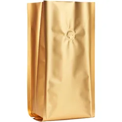 1000 Kaffeebeutel mit Aromaschutzventil, gold 290 x 120 mm, OPP, Aluminium, PE