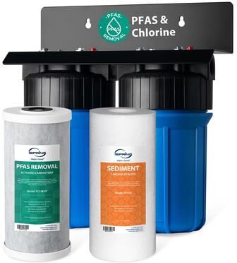 iSpring WGB21B-PF Whole House Water Filter System, SGS-Tested to Remove up to 99% PFAS, Sediment, Chlorine, Taste & Odor