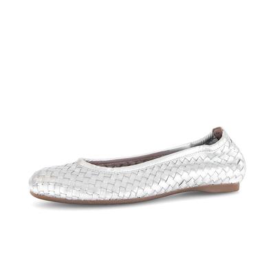 Ballerina GABOR "Eleganter Ballerina", Damen, Gr. 39, silber, Schuhe Ballerina