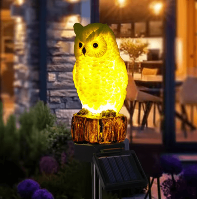 Inspire Curations Cute Solar Animal Garden Light Waterproof Decorative Figurine Lamp For Pathway & Patio owl Solar Light