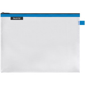 Leitz Reißverschlussbeutel 4026, WOW Traveller L, Zip-Beutel A4, blau/transparent, EVA-Folie, 1 Fach