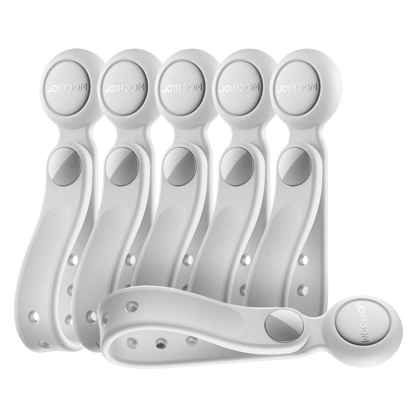 Joyroom JR-ZS422 Silicone Cable Tie with Magnet, Set of 6 - White (6 Stk.) (JR-ZS422)