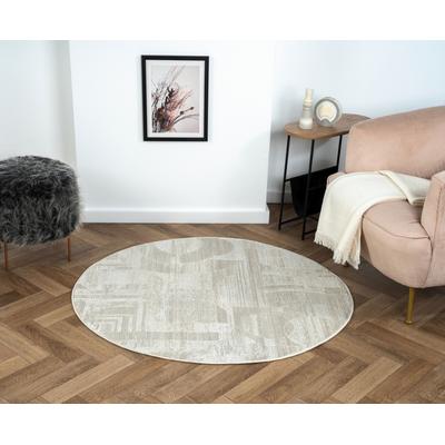 Teppich "My Circles", beige (creme, hellgrau, weiß), H:10mm Ø:120cm, Polyester, MYFLAIR MÖBEL & ACCESSOIRES, Teppiche, Teppich, Kurzflor, modernes Design, besonders weich, auch in rund erhältlich