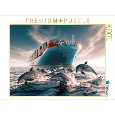 CALVENDO Puzzle Delphinen-Geleit | 1000 Teile Lege-Größe 64x48cm Foto-Puzzle für glückliche Stunden, von , Calvendo Puzzle