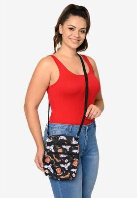Women's Harry Potter Gryffindor Hedwig Passport Bag Travel Crossbody Purse by Harry Potter in Black