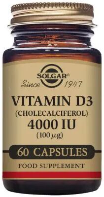 Solgar Vitamina D3 4000Ui (100Ug) Cápsulas x60
