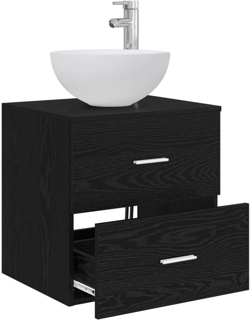 Ebern Designs 495 mm Bathroom Vanity Black