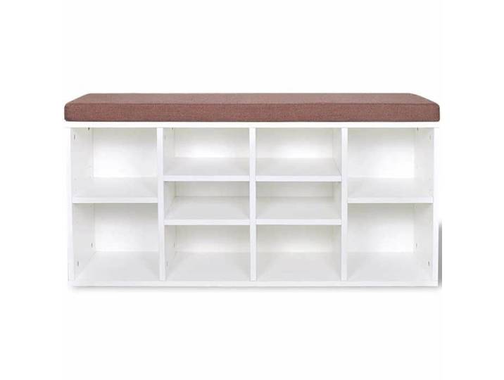 NEW Blanc MEUBLE SIEGE - - Banc de rangement à chaussures 10 compartiments Blanc - Banc coffre - Pour maison（1parcel）2064156