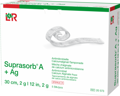 Lohmann & Rauscher GmbH & Co.KG SUPRASORB A+Ag Antimik.Cal.Alginat Tamp.30 cm 2 g 5 St 04829540