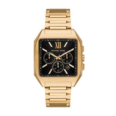 Chronograph MICHAEL KORS "Hayes", gold (gelbgoldfarben), Armbanduhren, Herren, Chronograph, Quarzuhr, Armbanduhr, Edelstahlarmband, analog, Tag, Stoppfunktion