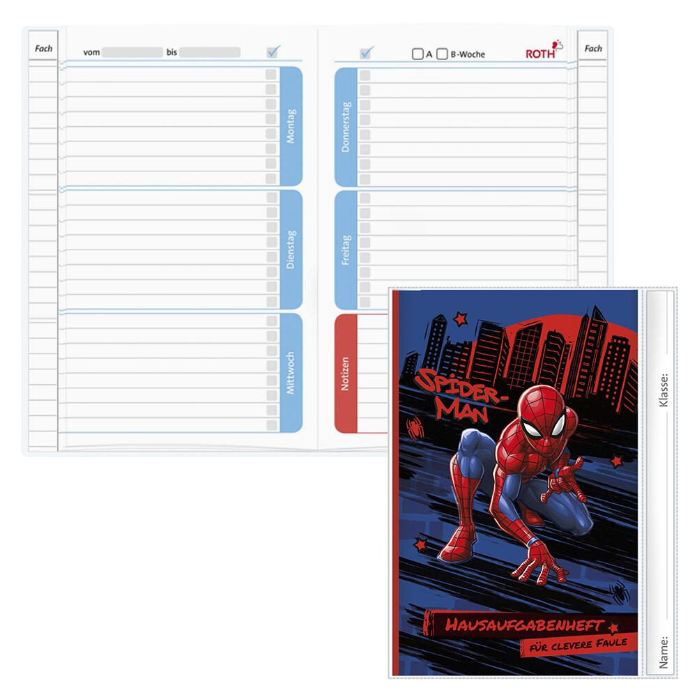 ROTH Hausaufgabenheft Marvel Spider-Man für clevere Faule liniert DIN A5 89469
