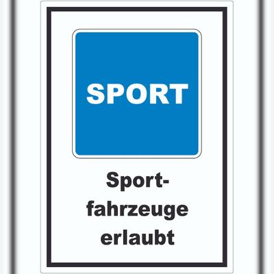 HB-Druck Sportfahrzeuge erlaubt Sportboote Symbol und Text Aufkleber A7 (74x105mm)