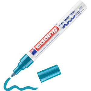 Edding Lackmarker 750, wasserfest & permanent, hellblau, Rundspitze 2 - 4 mm, glänzend