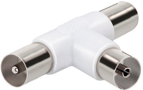 Vivanco Coaxial adapter Treport F/M-M - Hvid
