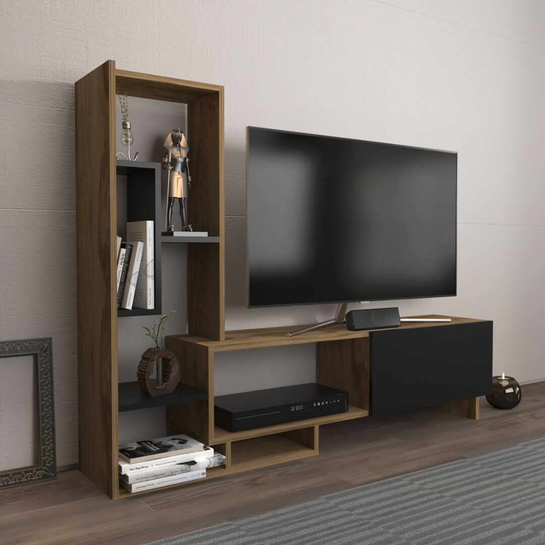 Blue Elephant Mosby TV Stand with Shelves for TVs up to 50" Oak Black 50"