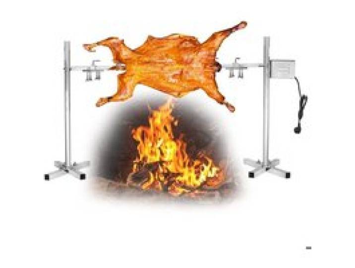 Entièrement Automatique électrique Grill BBQ Rack 15W Kit de Rôtissoire Inoxydable 70kg Réglable en Hauteur avec Moteur Portable