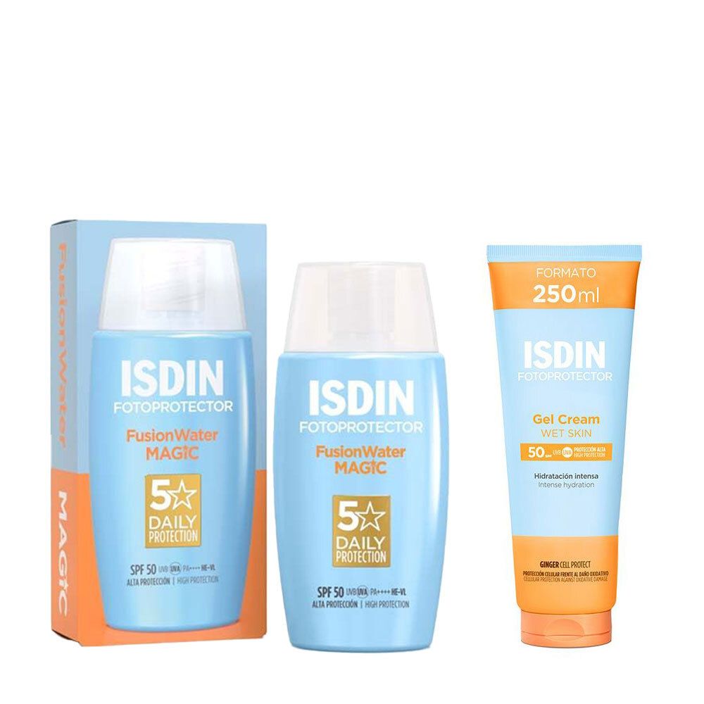 Isdin Fusion Water Magic Sonnencreme Gesicht LSF 50 + Fotoprotector Gel Cream 50+250 ml