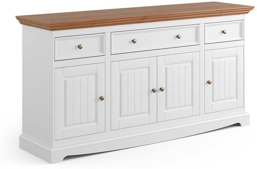 Pharao24.de Sideboard Kommode mit Drehtüren und Metallgriffen
