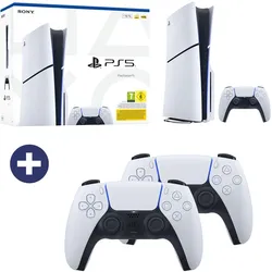 Sony PlayStation 5 Disc-Edition (E-Chassis) + 2x DualSense Wireless-Controller white V3