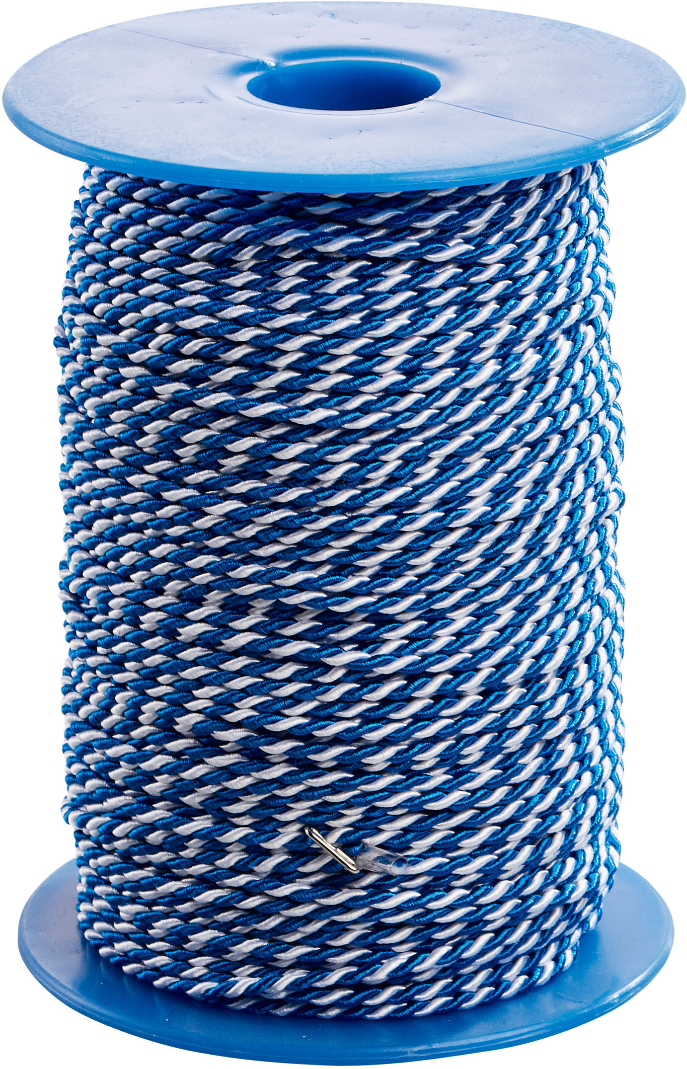 SPRINTIS Cordon de viscose sur rouleau, 2 mm x 100 m blanc, bleu