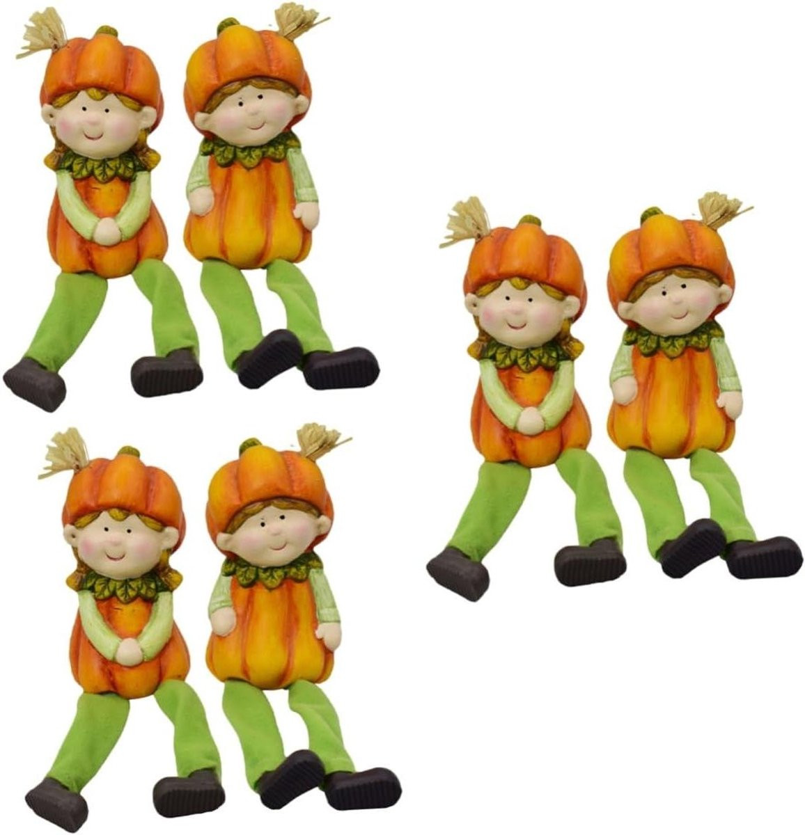 Set van 3 handgeschilderde kleurrijke aardewerken poppenmodellen voor decoratie op tafel