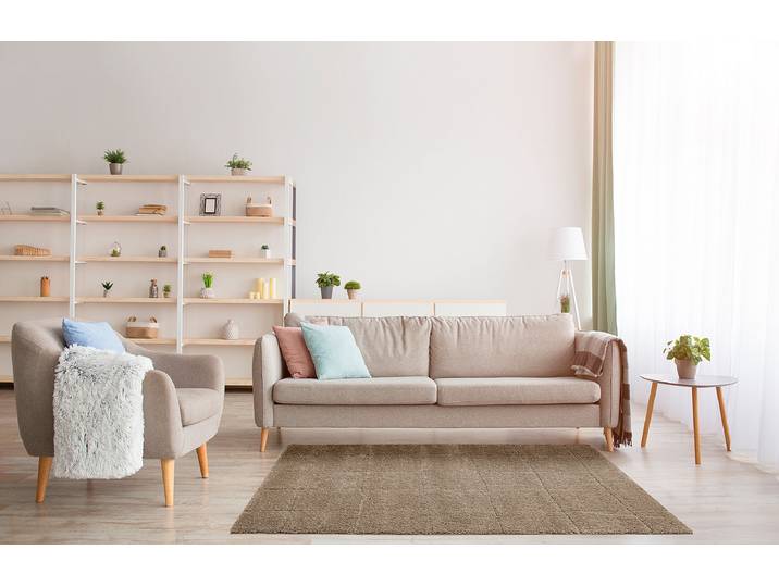 Kurzflorteppich Tomar Braun/Taupe 160 x 230cm Polypropylen, Polyester