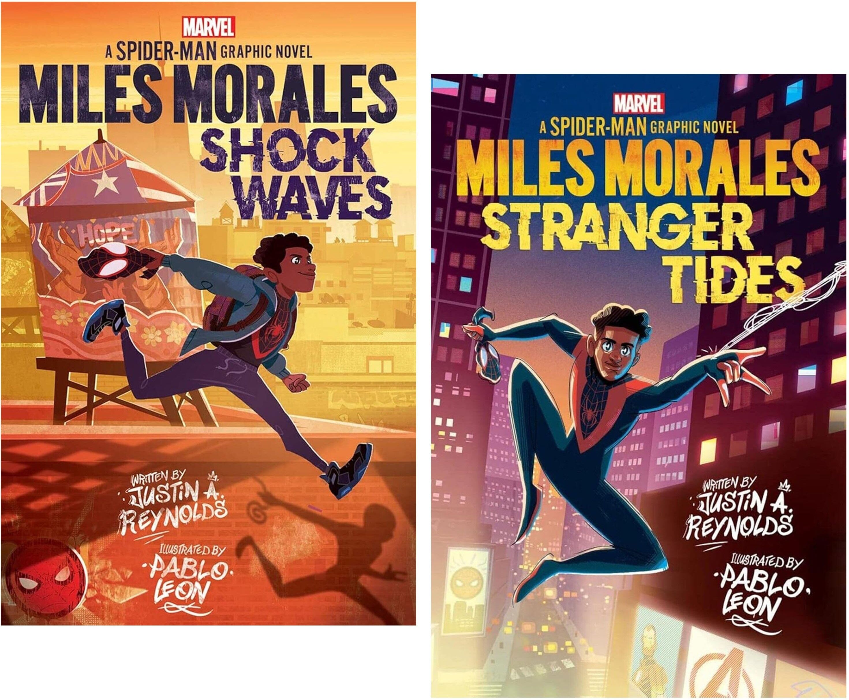 Miles Morales: A Spider-Man Graphic Novels by Justin A. Reynolds Illustrated 2 Books Collection Set - Ages 10+ - Paperback Scholastic