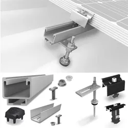 K2 Systems SolidRail Set Stockschrauben auf Ziegel Schrägdach für Wellfasterzement für 18 Module