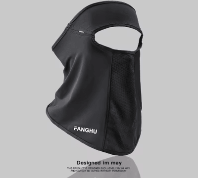 Inspire Picks Facial Gini Summer Sports Ear Cord Scarves Mask Neck Protection Anti UV Ice Silk Sunscreen Mask Face Veil With Eyeglass black