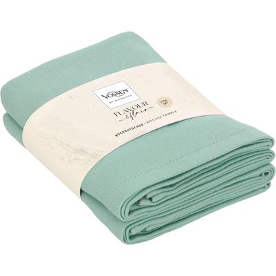 Geschirrtuch VOSSEN "SET Double Delight 2x KÜT", grün (basil blush), B:50cm L:70cm, 100% Baumwolle, Geschirrtücher, Geschirrtuch, strapazierfähige, saugstarke Qualität