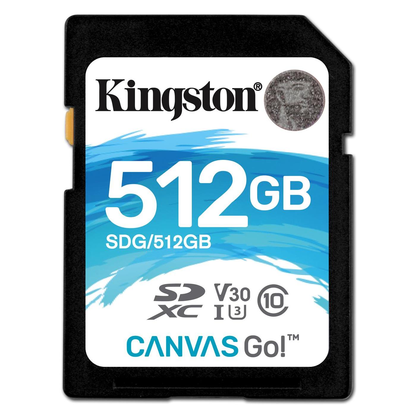 Kingston Canvas Go! SDXC Card (512 GB, SDXC, U3, UHS-I) (SDG/512GB)
