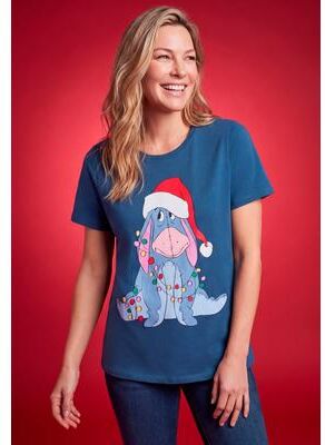 Plus Size Women's Eeyore Lights Crewneck Tee by Disney in Ensign Blue (Size 3X)