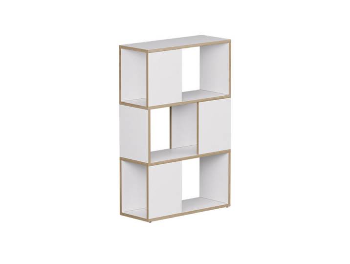 Vicco Raumteiler Eneos Weiß/Eiche 60 x 94 cm, Weiß, Eichefarben, 2 Fächer, Rechteckig, 60x94x24 cm, Wohnzimmer, Raumteiler, Raumtrenner
