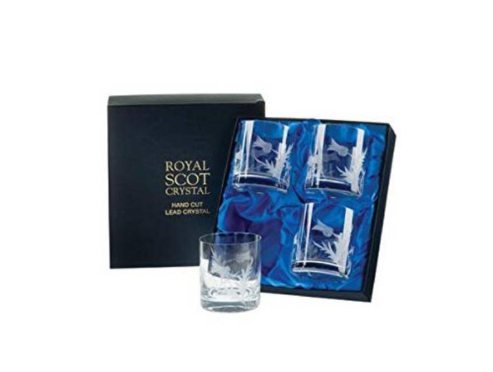 Royal Scot Flower of Scotland 4 große Kristallgläser