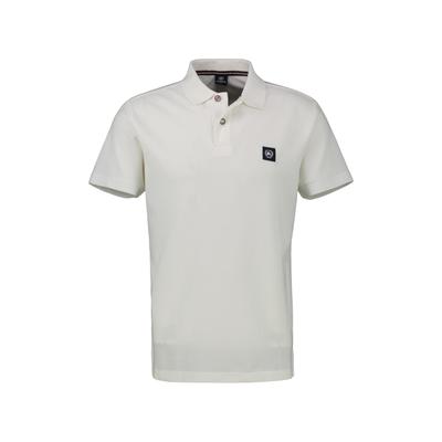 Poloshirt LERROS "Poloshirt mit Waffelstruktur, grosse Größen", Herren, Gr. 4XL, broken weiß, 100% Baumwolle, ohne Ausschnitt, Shirts