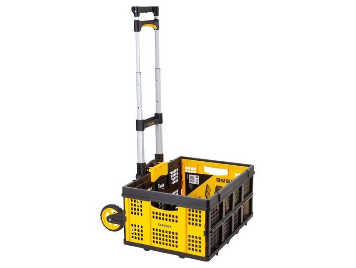 Stanley Diable pliable et caisse pliante FT501/FT505 Diable de transport 70KG - Caisse pliante 25KG - Shopping\, manutention et déménagement - Noir/Jaune