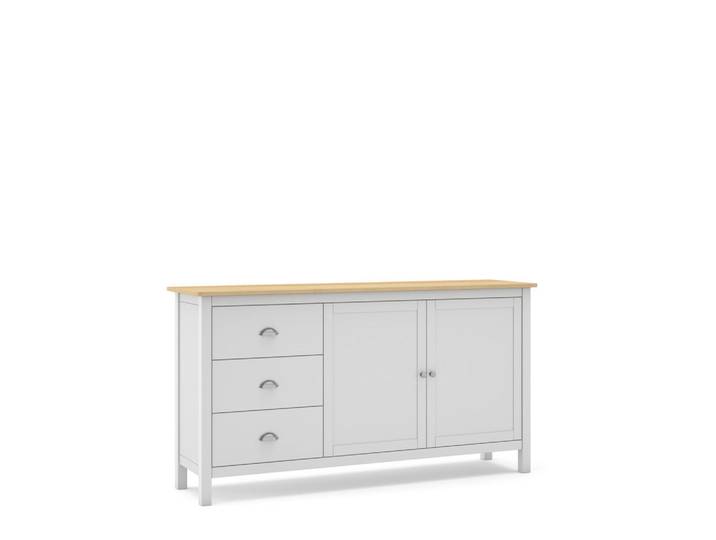 Calicosy Sideboard 2 Türen und 3 Schubladen L150 cm - Misti, Weiß, Holz, 40x80.5x150 cm, Kleinmöbel, Kommoden, Sideboards