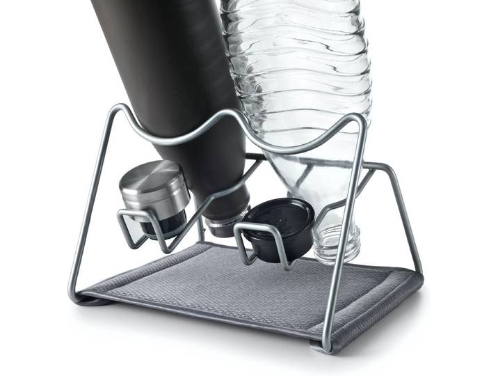 Metaltex - Afdruiprek voor 2 flessen - Inclusief afdruipmat - Sodatex 2 - Voor water- en thermosflessen