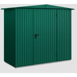 Hörmann Ecostar Aktionsangebot Metall-Gerätehaus Trend mit Satteldach Typ 1, 259 x 121 cm, inkl. Aluminium LED-Magnetlampe mit Bewegungssensor,moosgrün,2,6 m2