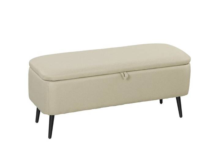 HOMCOM - Banc de rangement - Tissu 100% polyester - 101x38.5x44.5cm - Beige